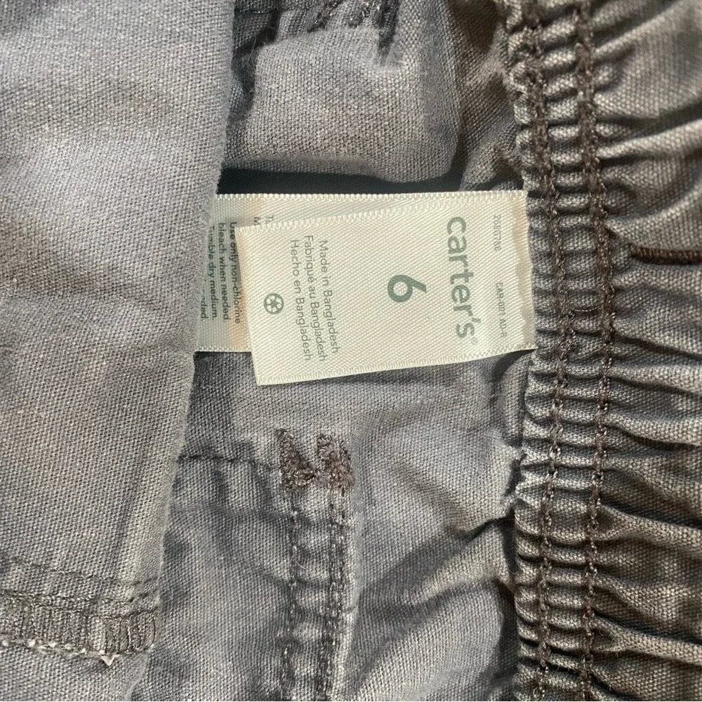 Bundle &‎ Save Carter's Gray Cargo Shorts with Elastic Waistband SZ 6
